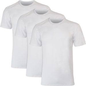 Men  Breathable Mesh Back T-Shirt,  Moisture-Wicking Tee, White or Black/Grey, 3-Pack