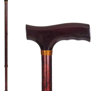 Lightweight Aluminum Adjustable Walking Cane with Derby-Top Handle for Men and Women