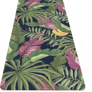 Tropical Fitness Pad, Banana Leaves Yoga Mat, Custom Anti-slip Workout Rug, 27"x72" (68x183cm), Y-219