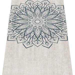 Printed Travel Yoga Mat-1/16 Inch Thick Non Slip Fitness Workout Mat with Carrying Bag, Foldable Lightweight Suede & Natural Rubber Yoga Mat for Yoga Pilates and Fitness 72" L x 24" W x 1.5mm