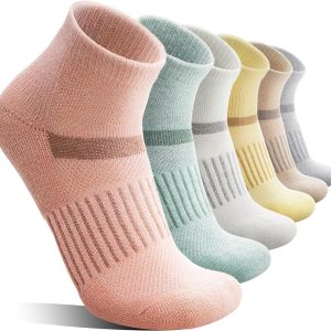 6 Pairs  Wool Ankle Running Hiking Socks Compression Support Breathable Thick Cushion No Show Socks for Women Men